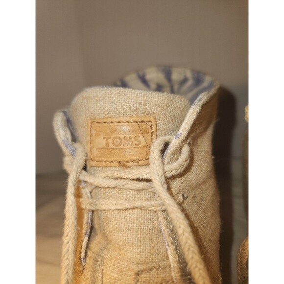 Womens Size W8 Beige Toms Wedge Fabric Ankle Boots 301112 preowned - Picture 9 of 9